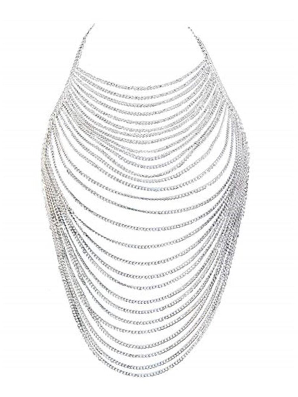 Multi-Layer Body Chain Necklace, Gold Metal Chain Halter Top Jewelry,